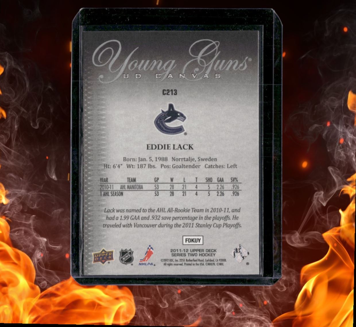 2011-12 Upper Deck Eddie Lack UD Canvas Young Guns Rookie #C213