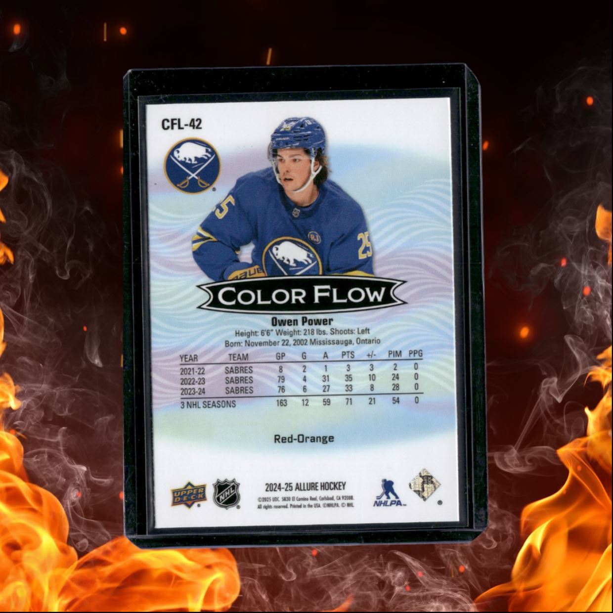2024-25 Upper Deck Allure Owen Power Color Flow Red Orange #CFL-42