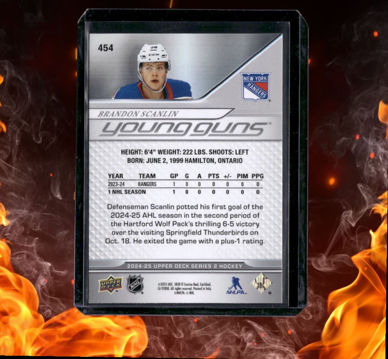 2024-25 Upper Deck Brandon Scanlin Young Guns (D) Rookie #454