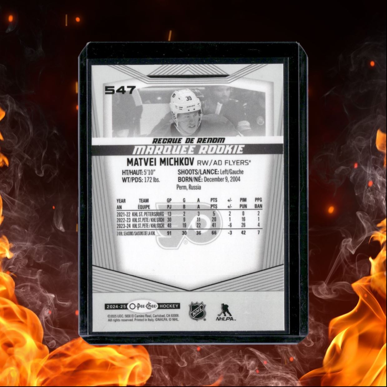 2024-25 O-Pee-Chee Matvei Michkov Marquee (B) Rookie #547