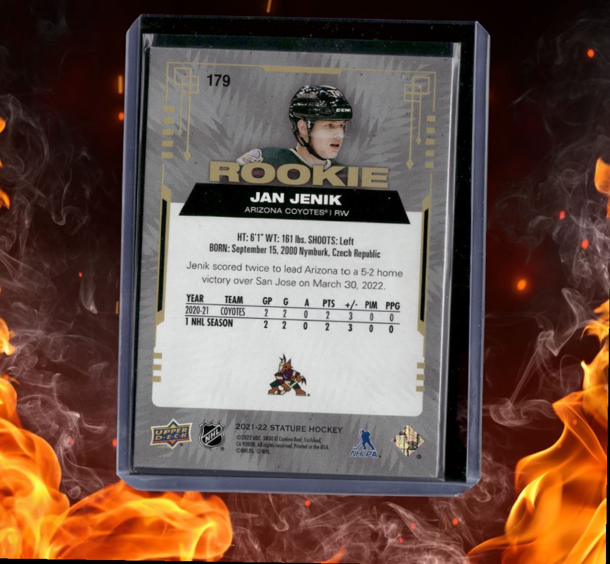 2021-22 Upper Deck Stature Jan Jenik Green Rookie 20/66 #179