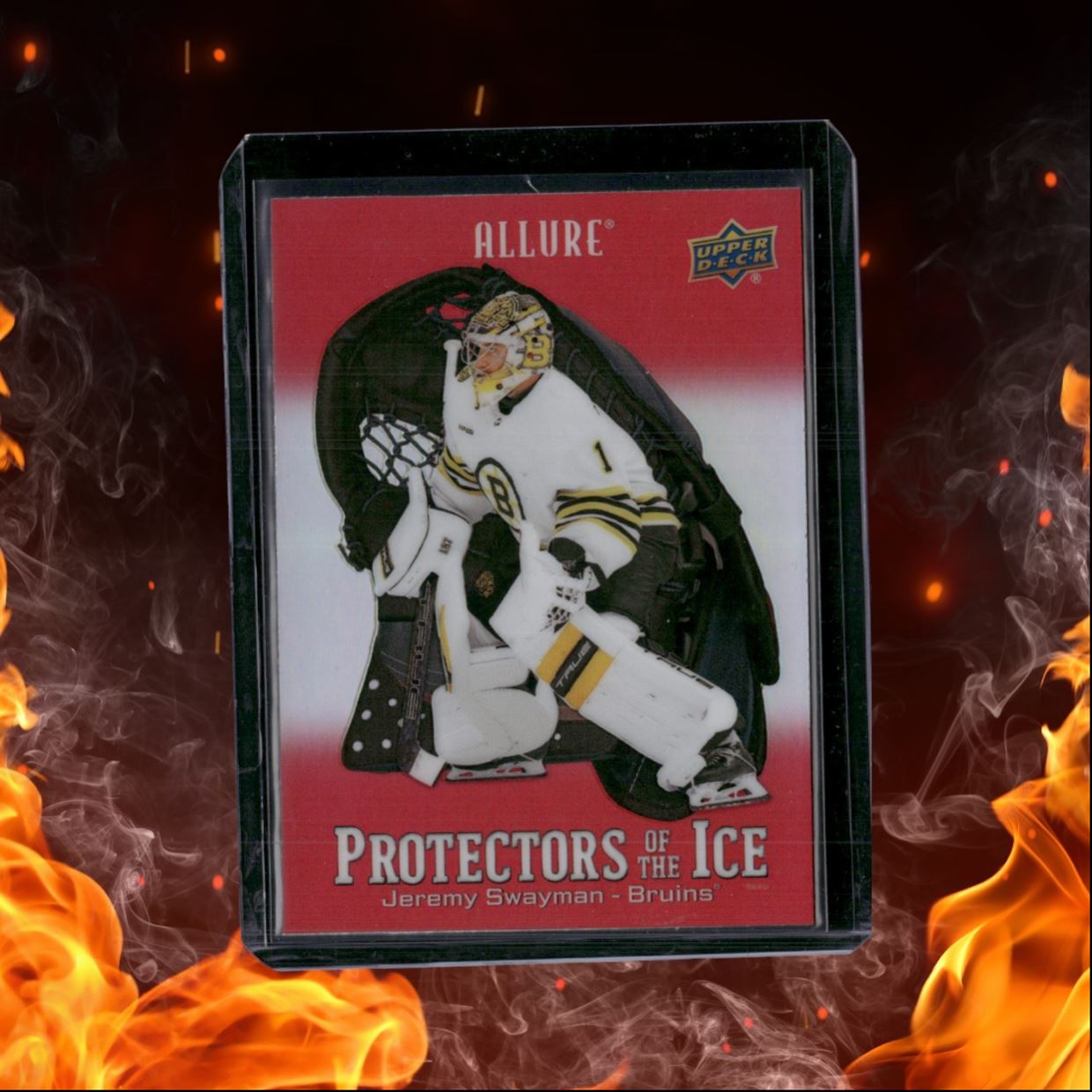 2024-25 Upper Deck Allure Jeremy Swayman Protectors of the Ice Red #PI-4
