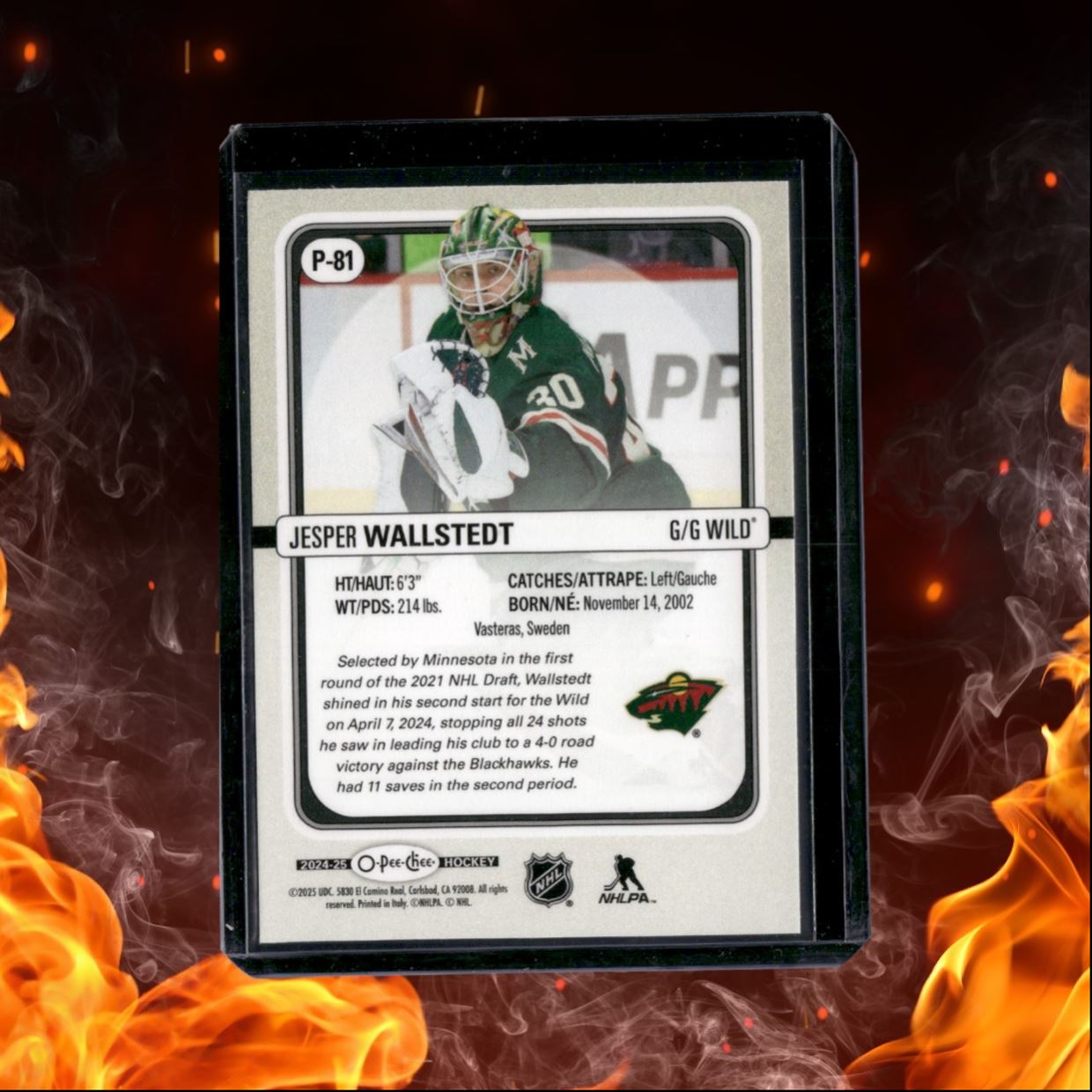 2024-25 O-Pee-Chee Jesper Wallstedt Premier Rookie #P-81