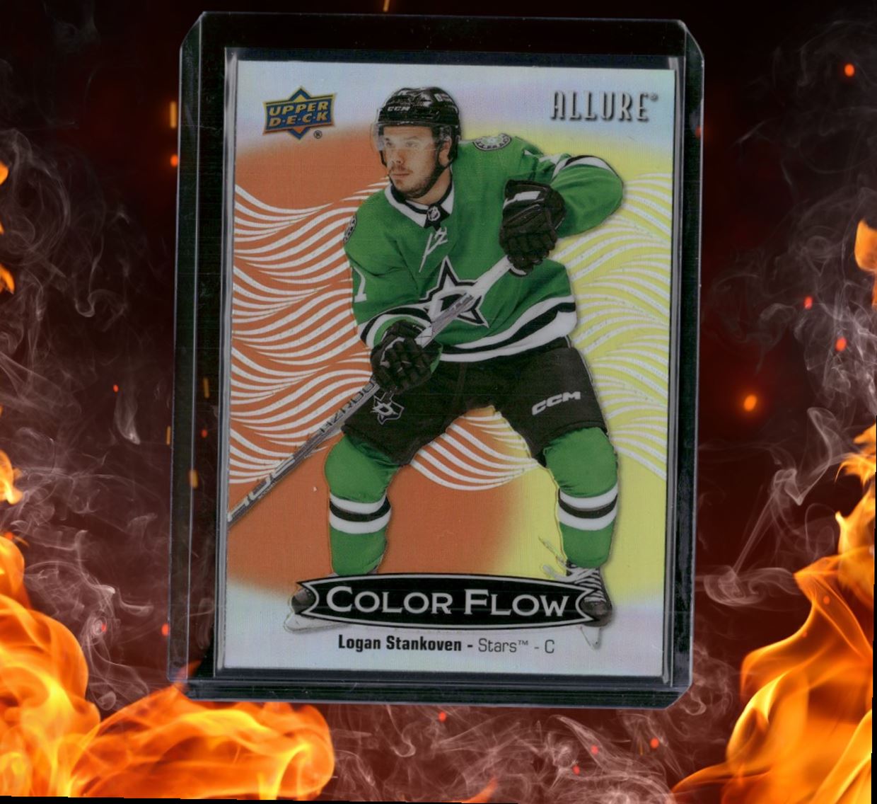 2024-25 Upper Deck Allure Logan Stankoven Color Flow Orange - Yellow Rookie