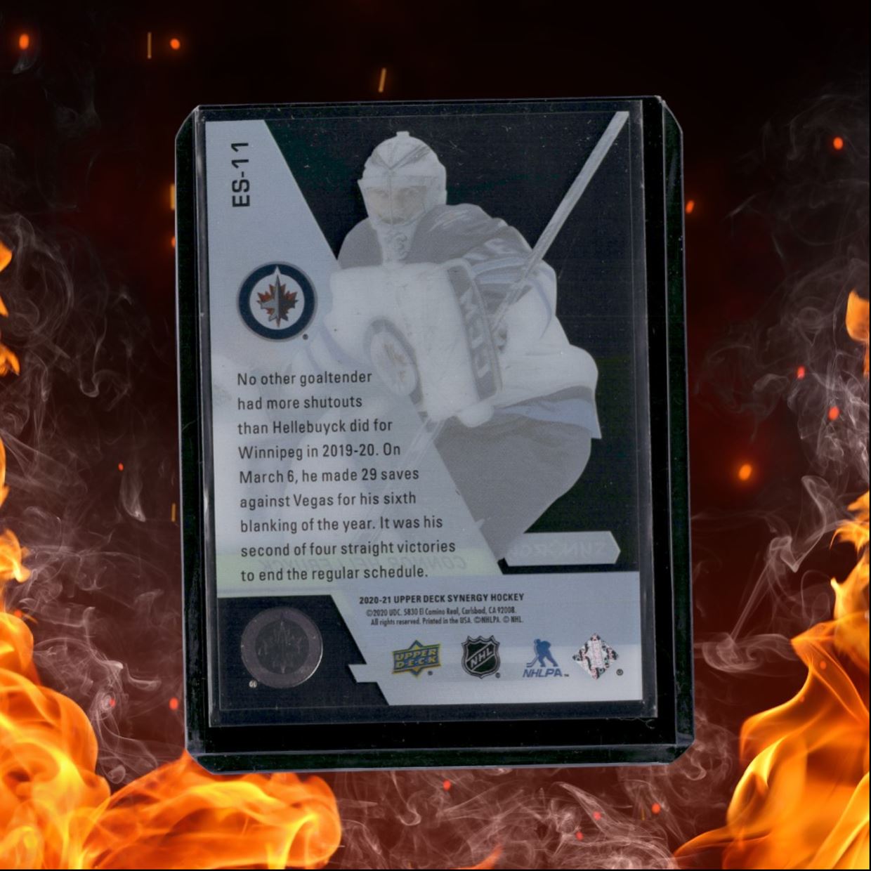 2020-21 Upper Deck Synergy Connor Hellebuyck Exceptional Stars Blue 026/449