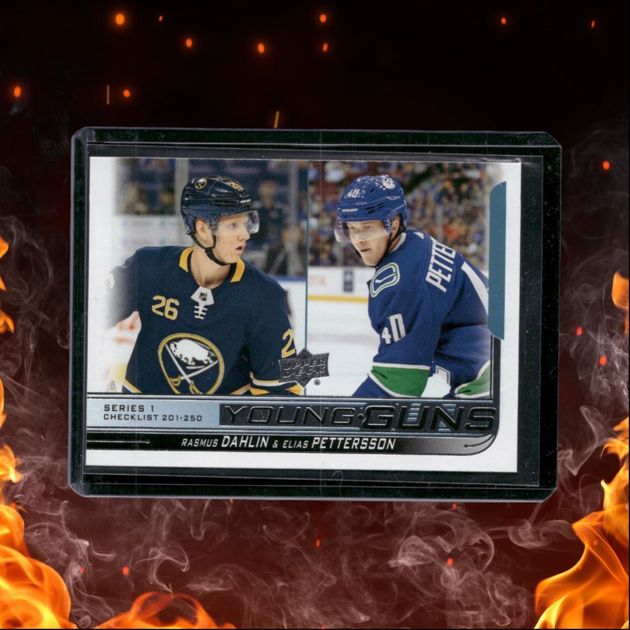 2018-19 Upper Deck Rasmus Dahlin / Elias Pettersson Young Guns CL Rookie #250