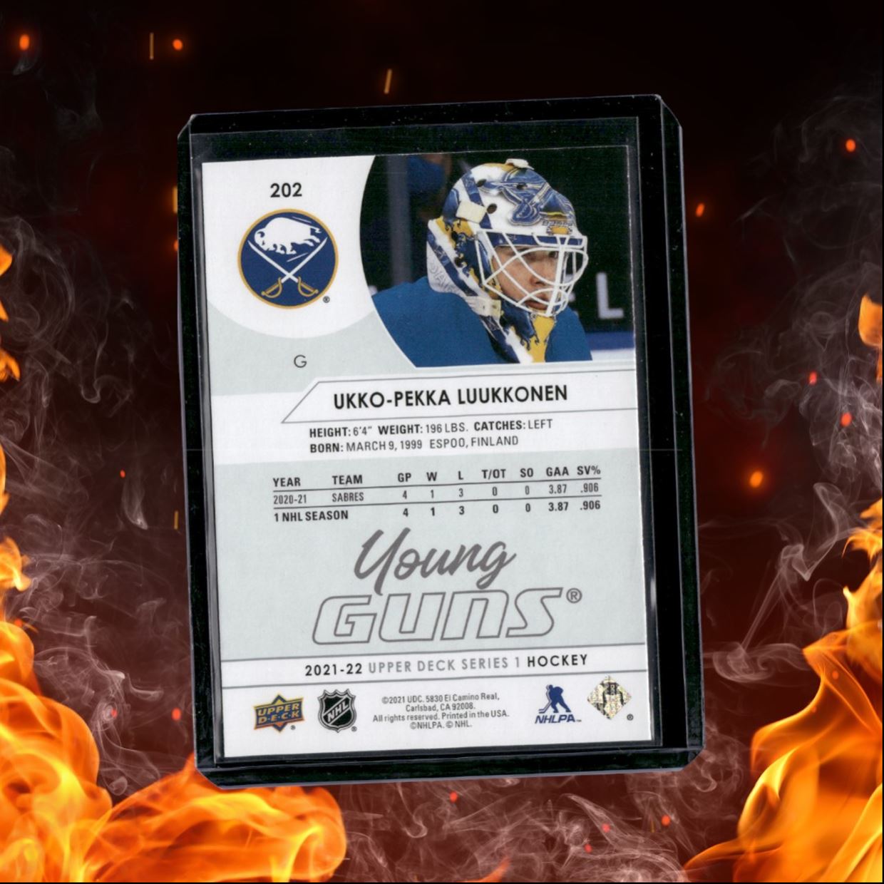 2021-22 Upper Deck Ukko-Pekka Luukkonen Young Guns (C) Rookie #202