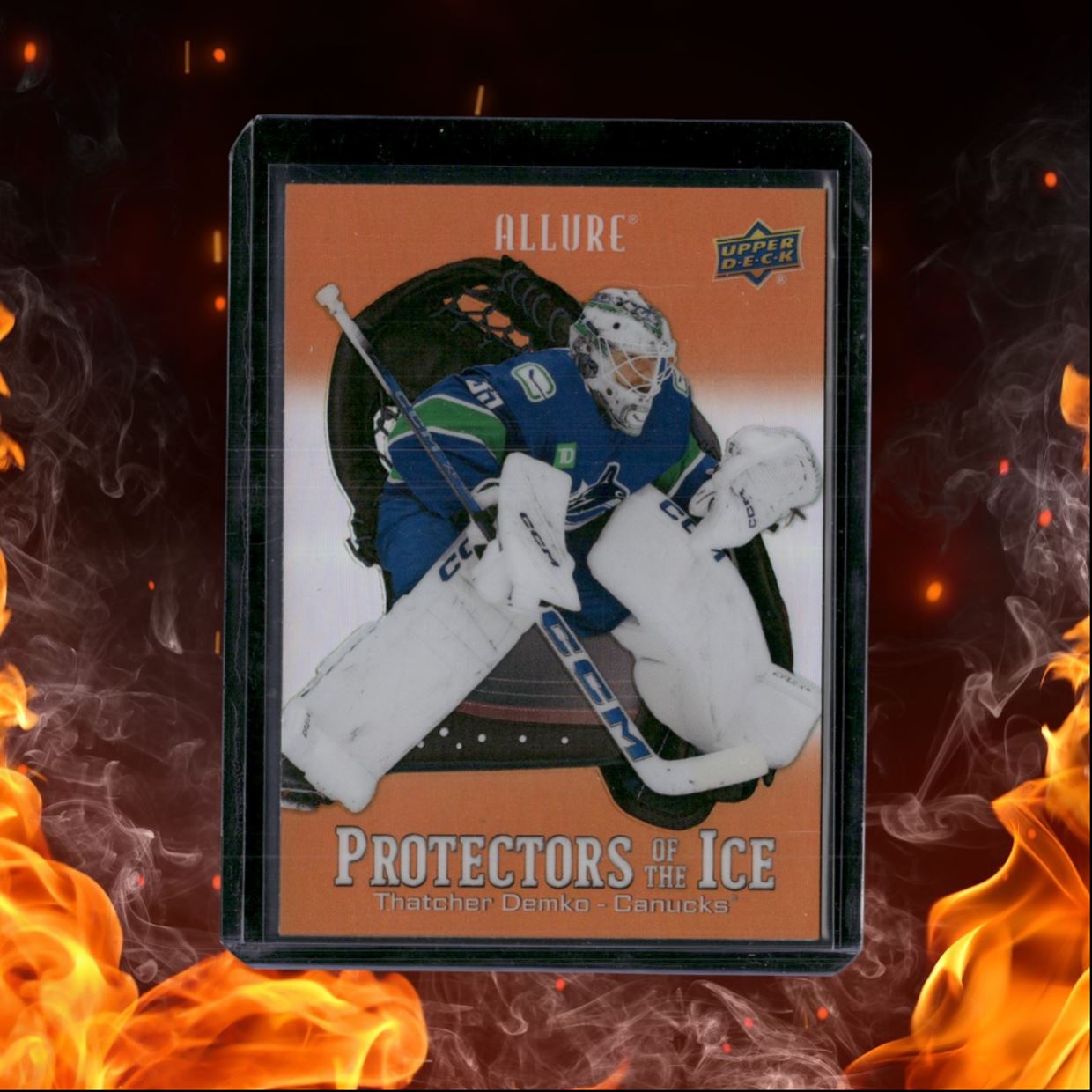 2024-25 Upper Deck Allure Tatcher Demko Protectors of the Ice Orange #PI-8