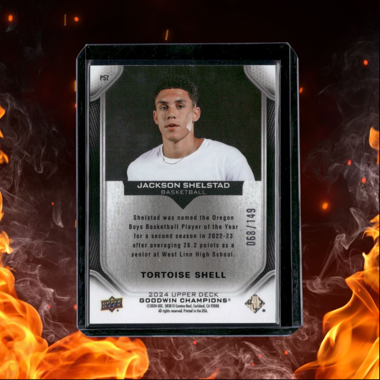 2024-25 Upper Deck Goodwin Champions Jackson Shelstad Portraits Tortoise Shell