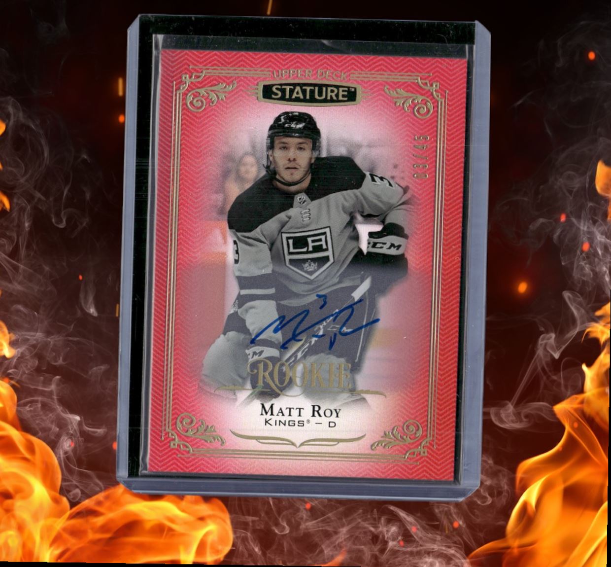 2019-20 Upper Deck Stature Matt Roy Red Rookie Auto 03/45 #160