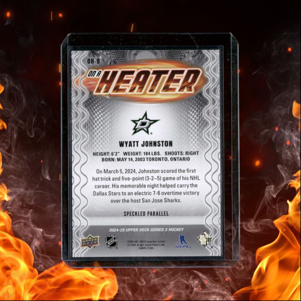 2024-25 Upper Deck Wyatt Johnston On a Heater Speckled #OH-9