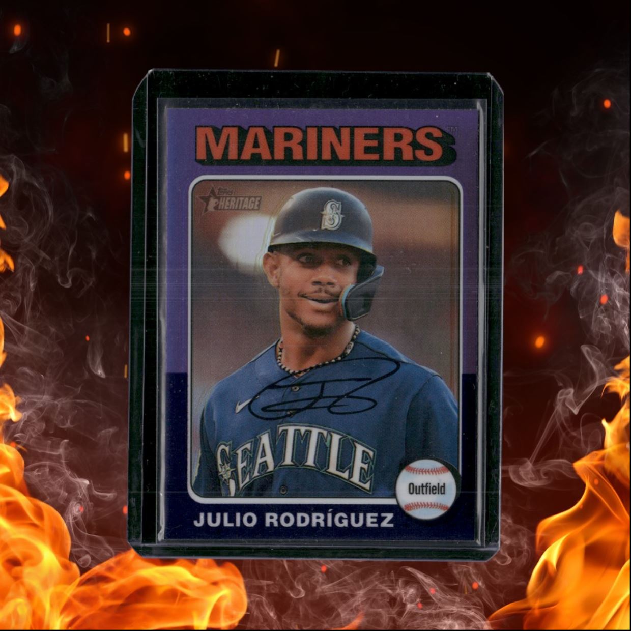 2024 Topps Heritage Julio Rodríguez Purple Holo #286