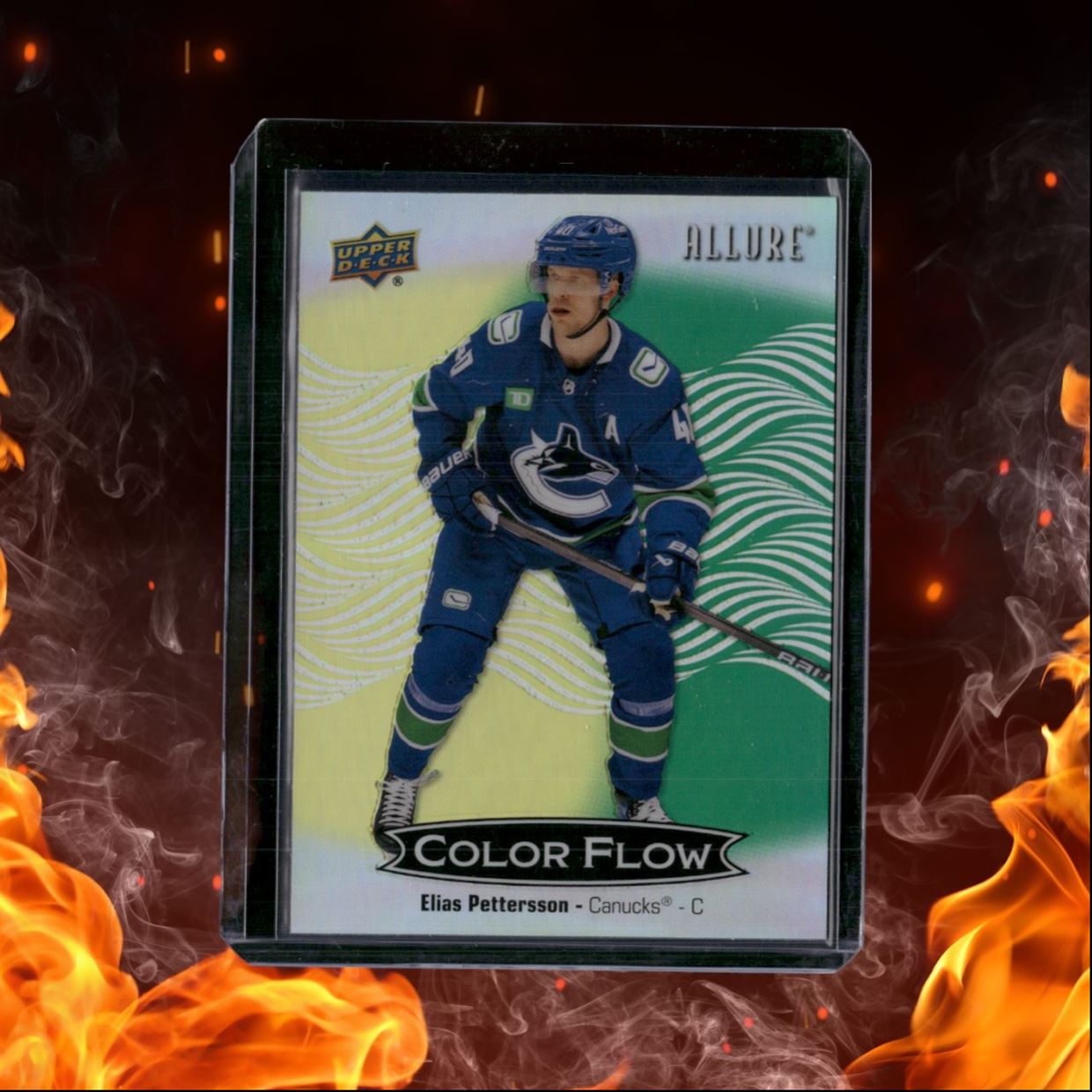 2024-25 Upper Deck Allure Elias Pettersson Color Flow Yellow Green #CFL-20