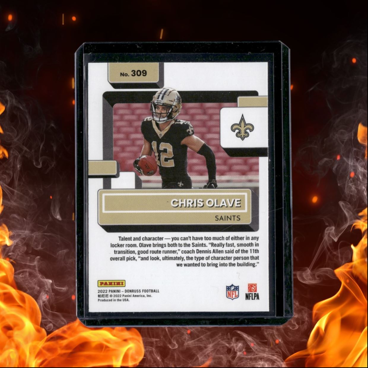 2022 Panini Donruss Chris Olave Press Proof Blue Rookie #309