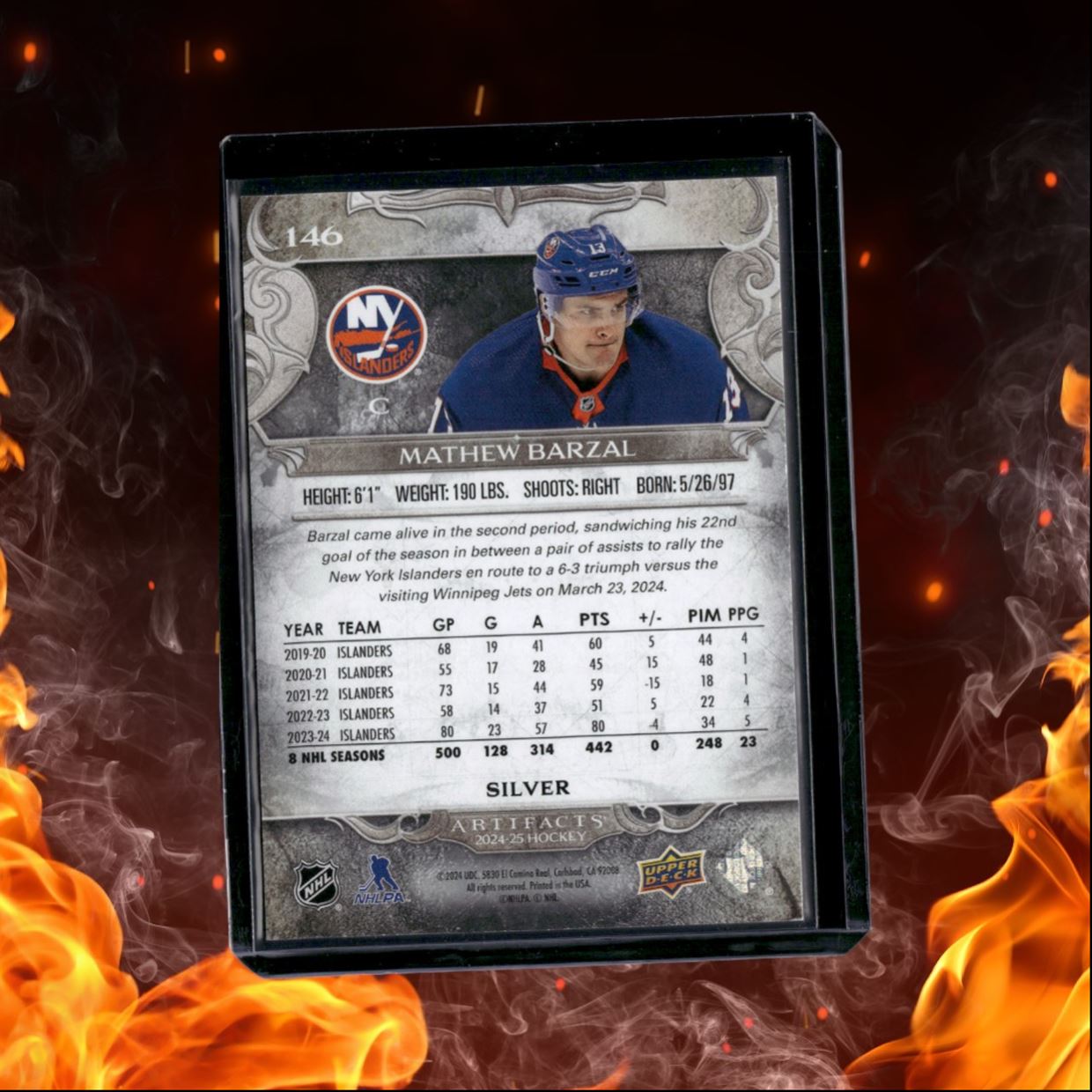 2024-25 Upper Deck Artifacts Mathew Barzal Stars 637/699 #146