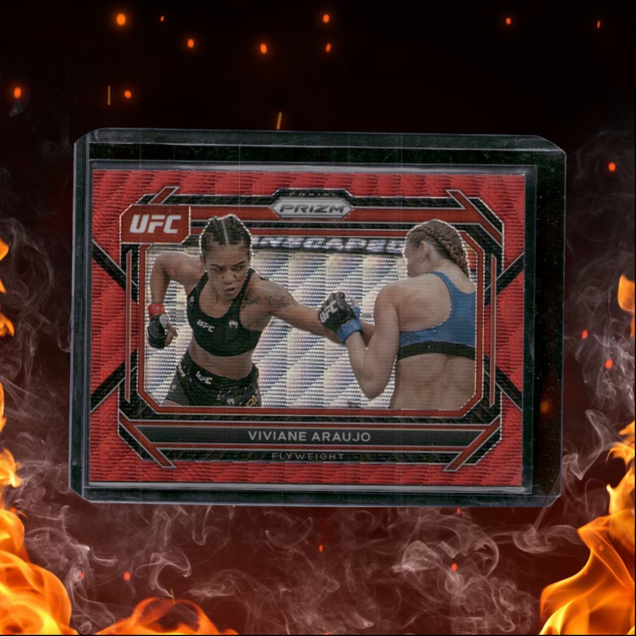 2023 Panini Prizm UFC Viviane Araujo Ruby Wave Prizm #73