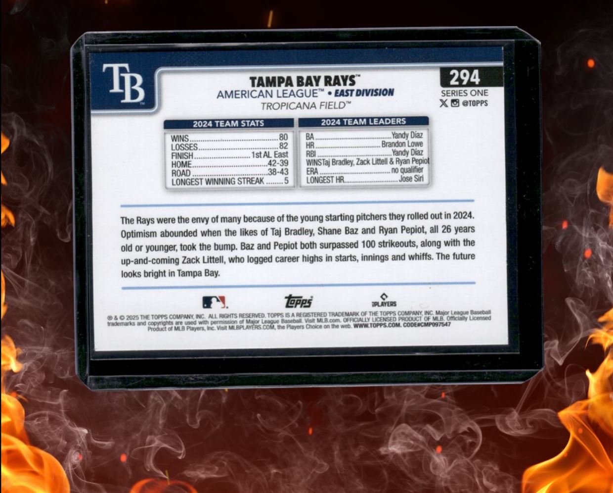 2025 Topps Tampa Bay Rays Holo #294
