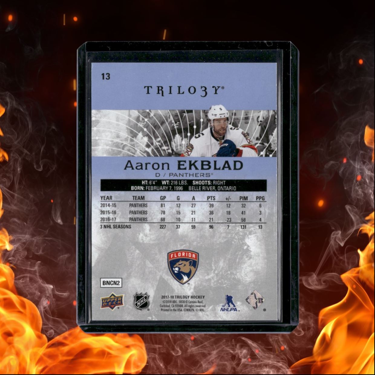 2017-18 Upper Deck Trilogy Aaron Ekblad Foil 070/999 #13