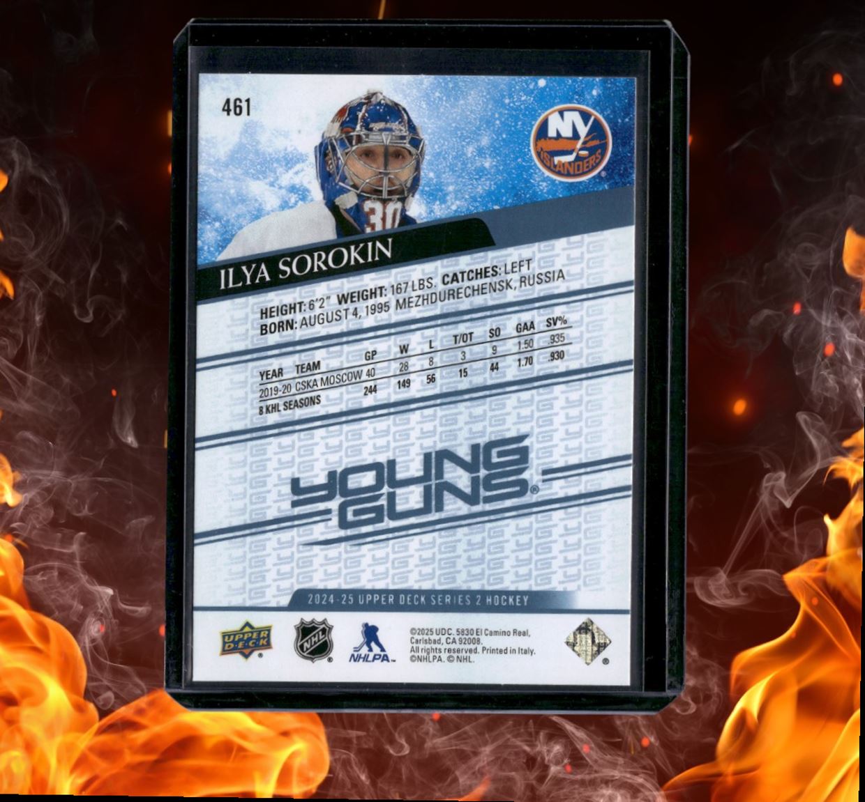2024-25 Upper Deck Ilya Sorokin Renewed Young Guns #461