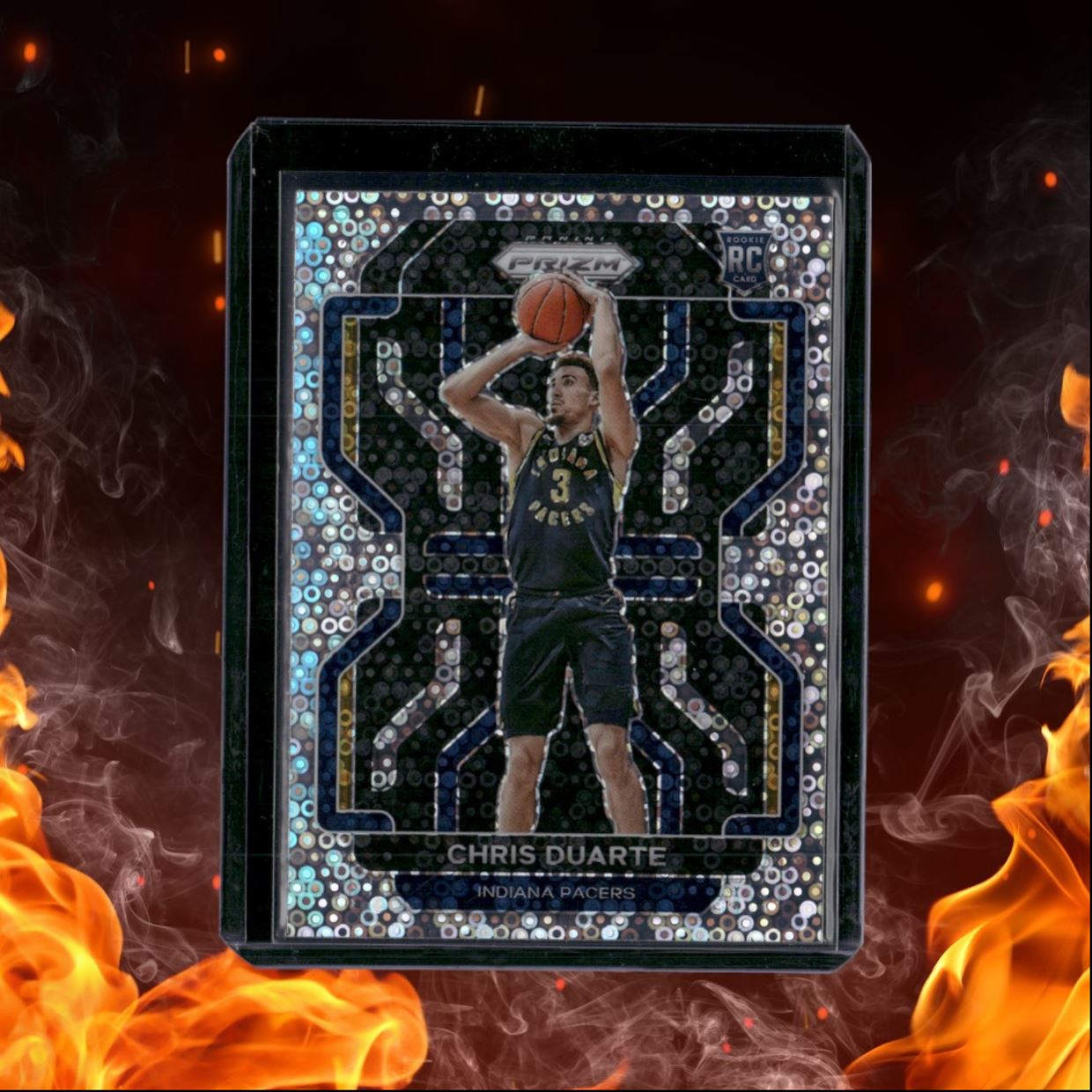 2021-22 Panini Prizm Chris Duarte Fast Break Disco Prizm Rookie #315