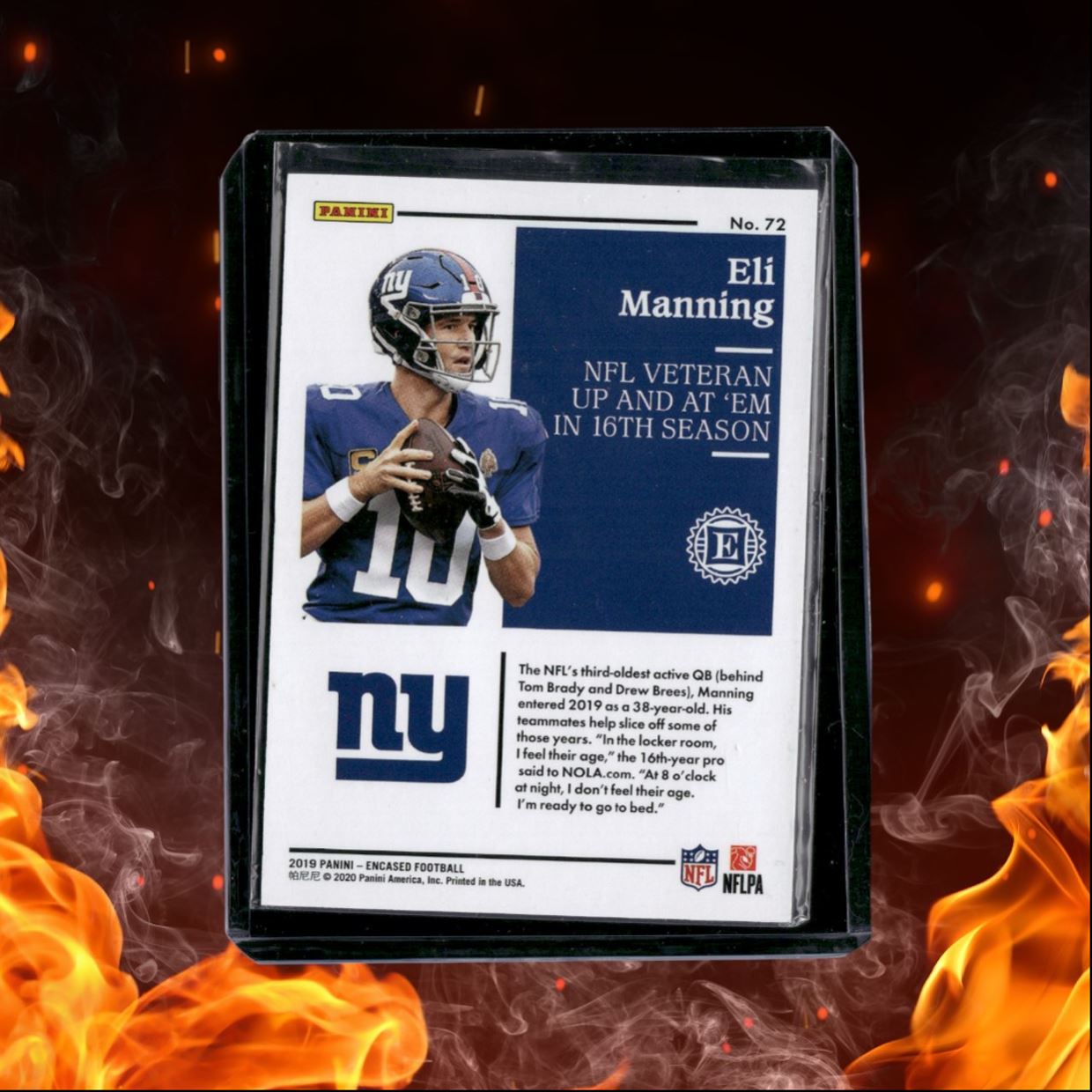 2019 Panini Encased Eli Manning Turqoise Blue 24/25 #72
