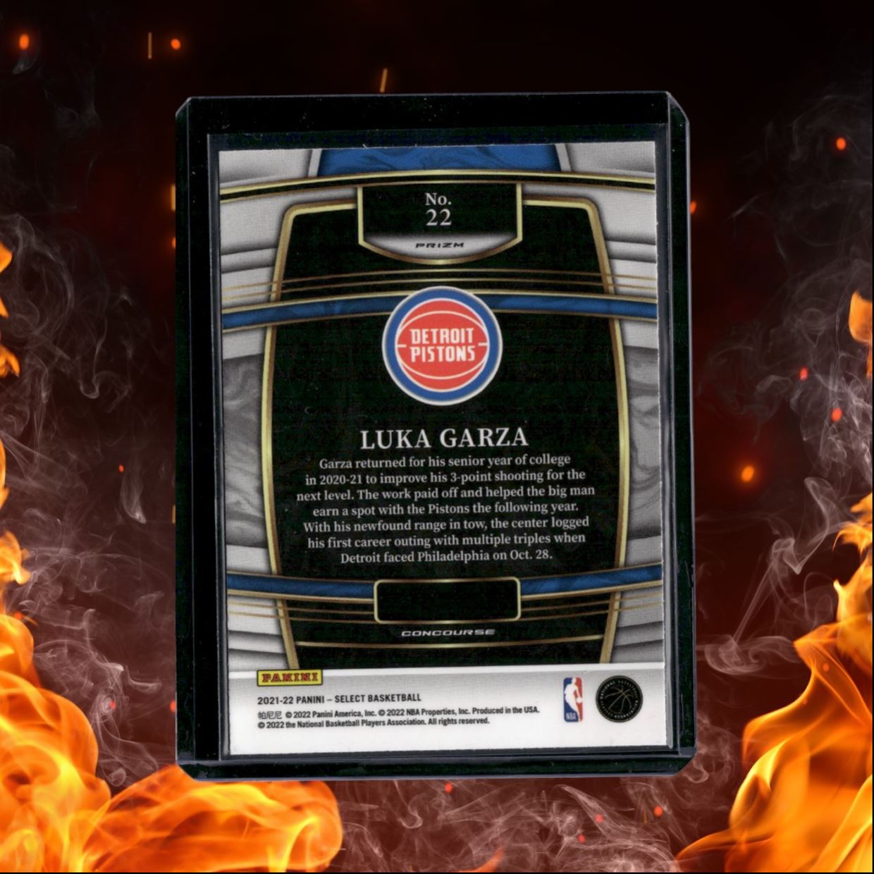 2021-22 Panini Select Luka Garza Red Wave Prizm Rookie #22