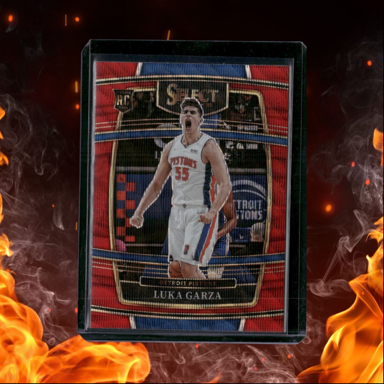 2021-22 Panini Select Luka Garza Red Wave Prizm Rookie #22