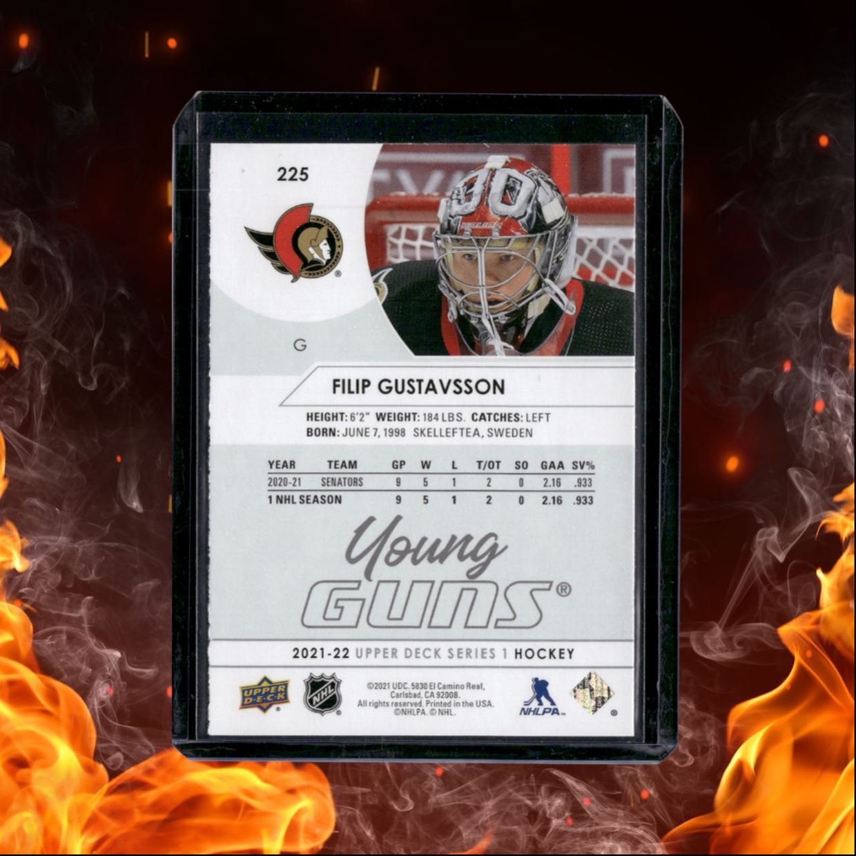 2021-22 Upper Deck Filip Gustavsson Young Guns (C) Rookie #225