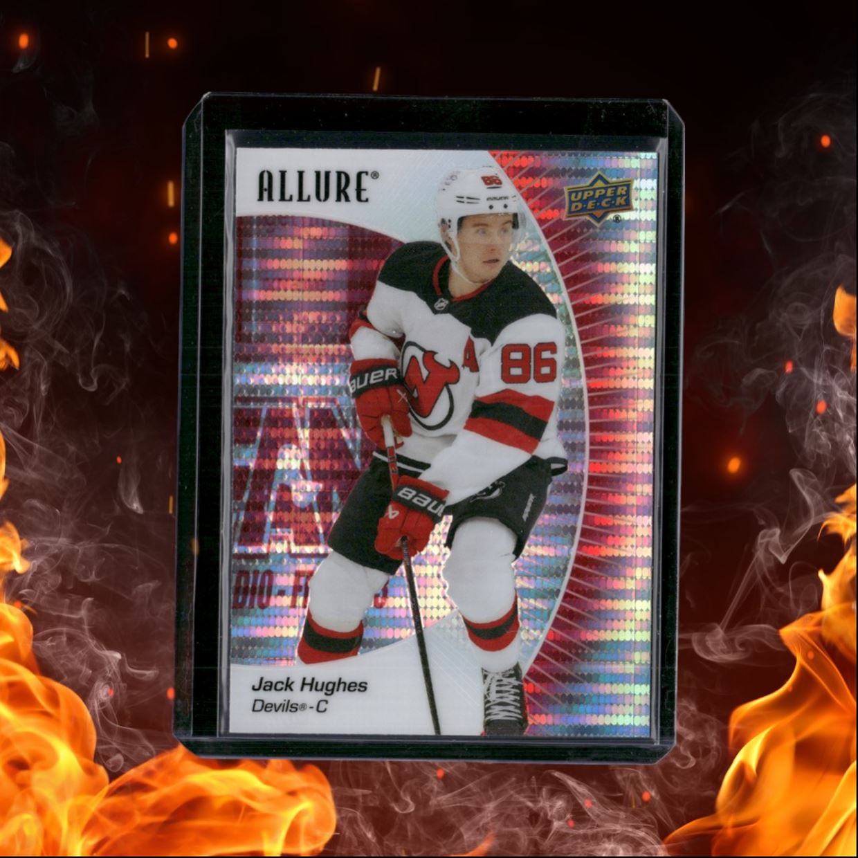 2023-24 Upper Deck Allure Jack Hughes Red Rainbow #97