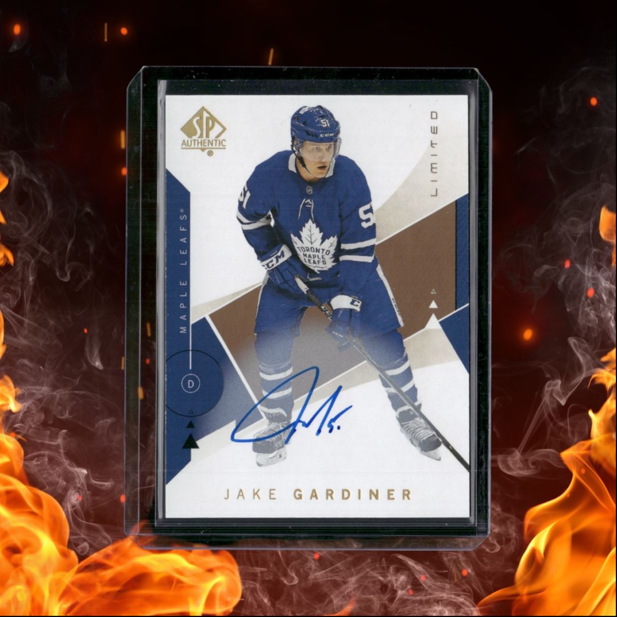 2018-19 SP Authentic Jake Gardiner Limited Gold Auto #64
