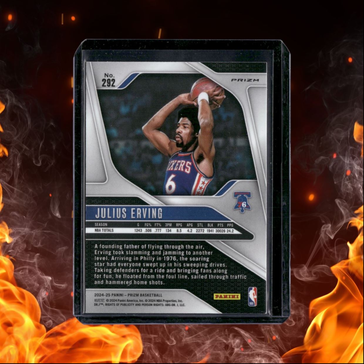 2023-24 Panini Mosaic Julius Erving Red Wave Prizm #292