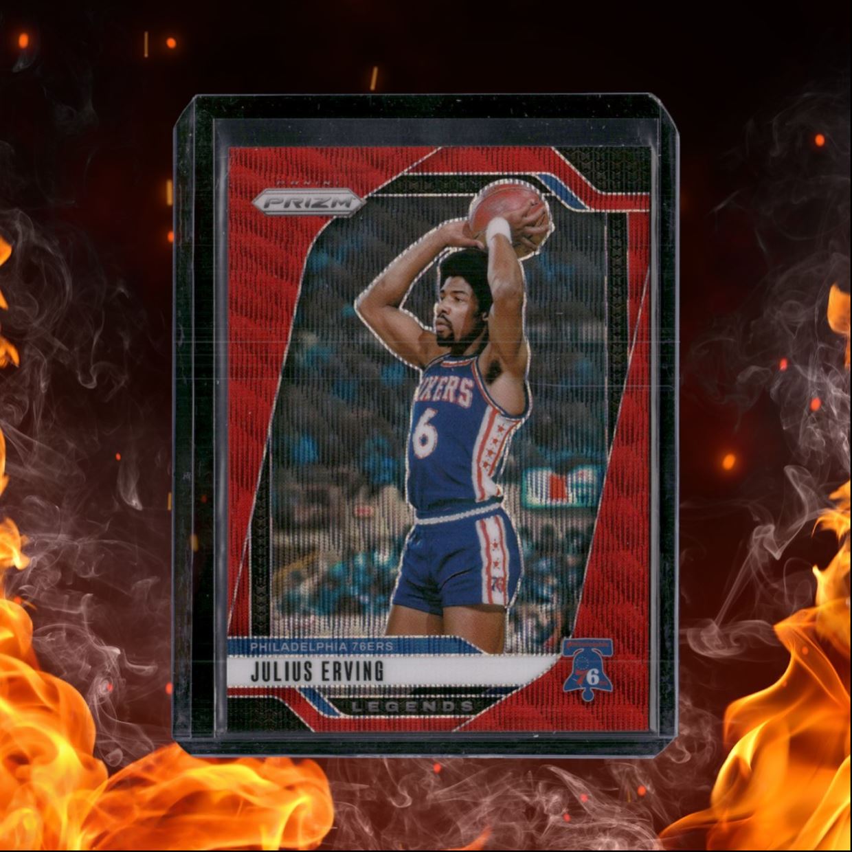 2023-24 Panini Mosaic Julius Erving Red Wave Prizm #292