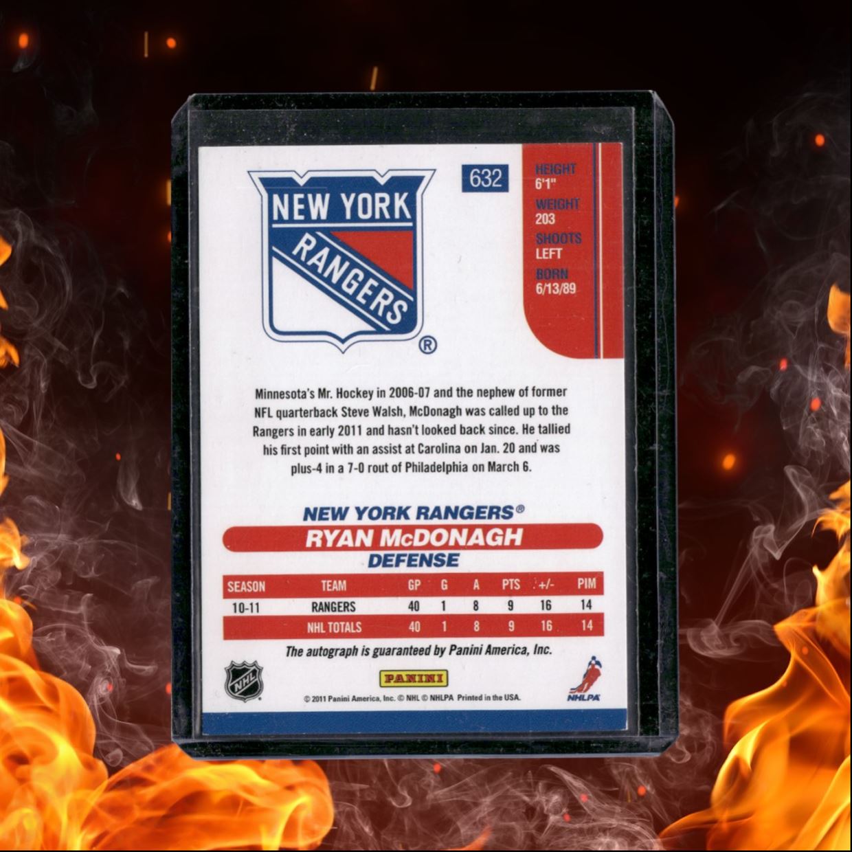 2010-11 Panini Score Ryan McDonagh Traded Hot (A) Rookie Auto #632