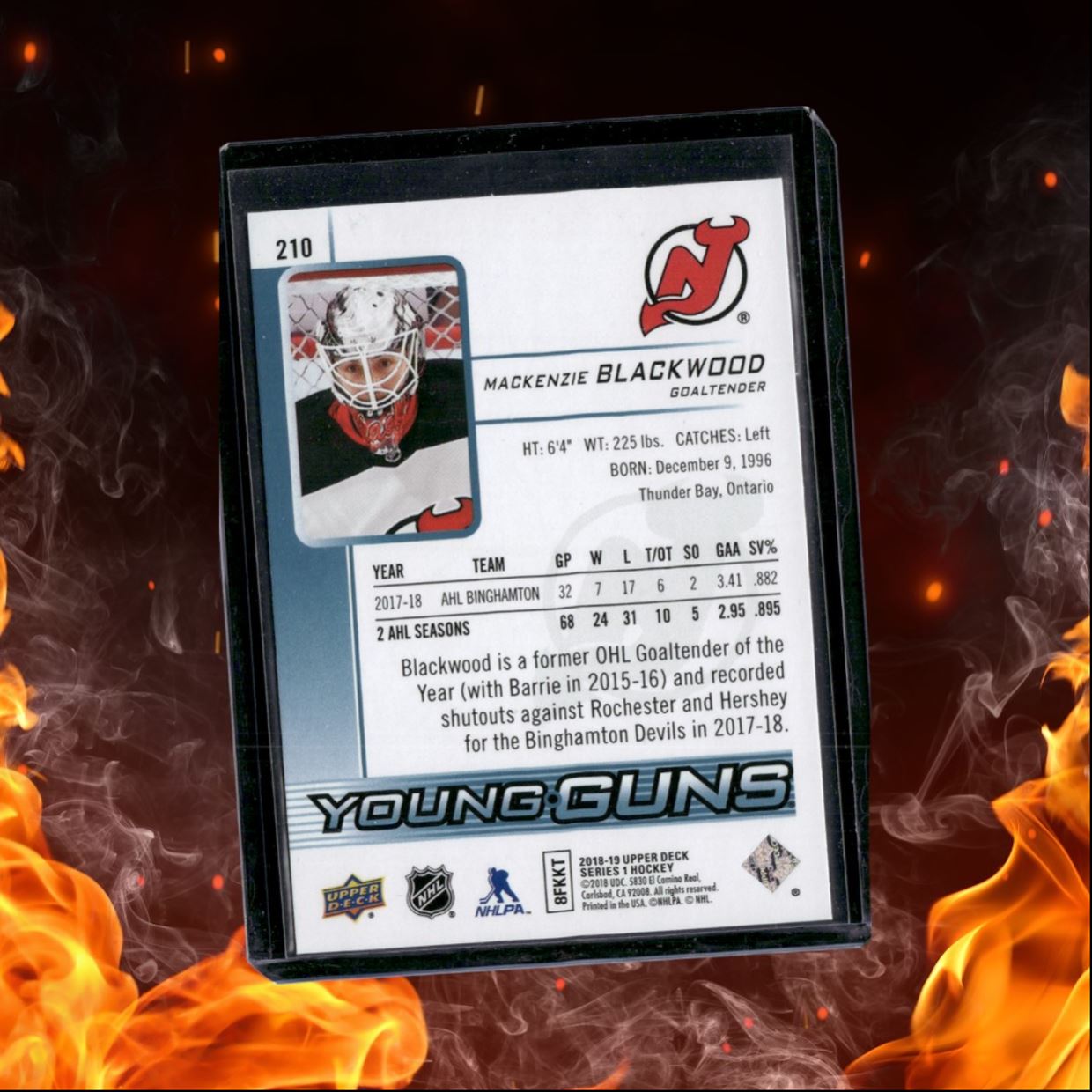2018-19 Upper Deck Mackenzie Blackwood Young Guns Rookie #210