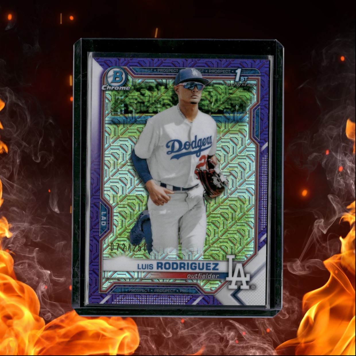 2021 Bowman Chrome Prospects Luis Rodriguez 1st Purple Mega Box 072/250 #BCP-196