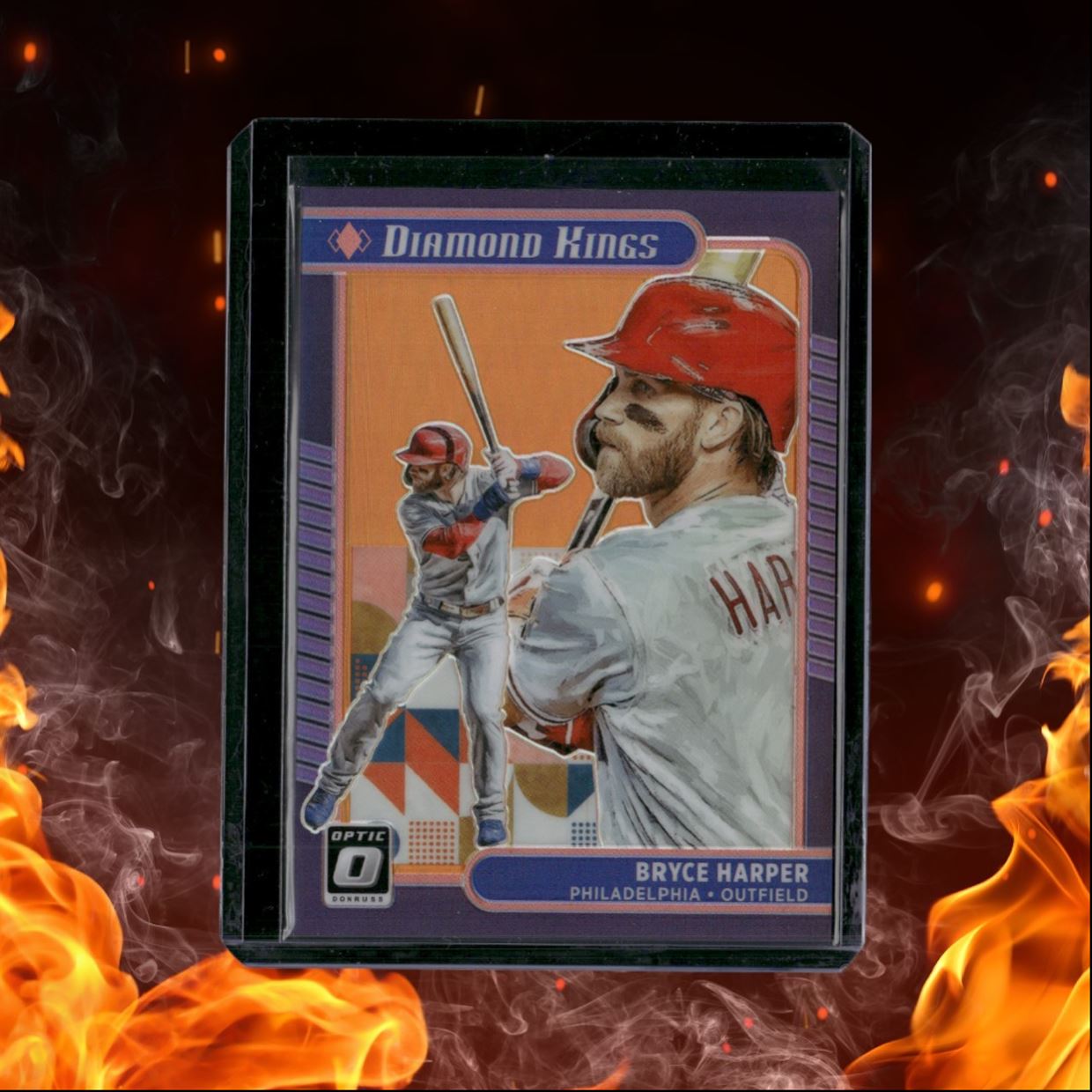 2021 Donruss Optic Bryce Harper Diamond Kings Orange Prizm 071/125 #18
