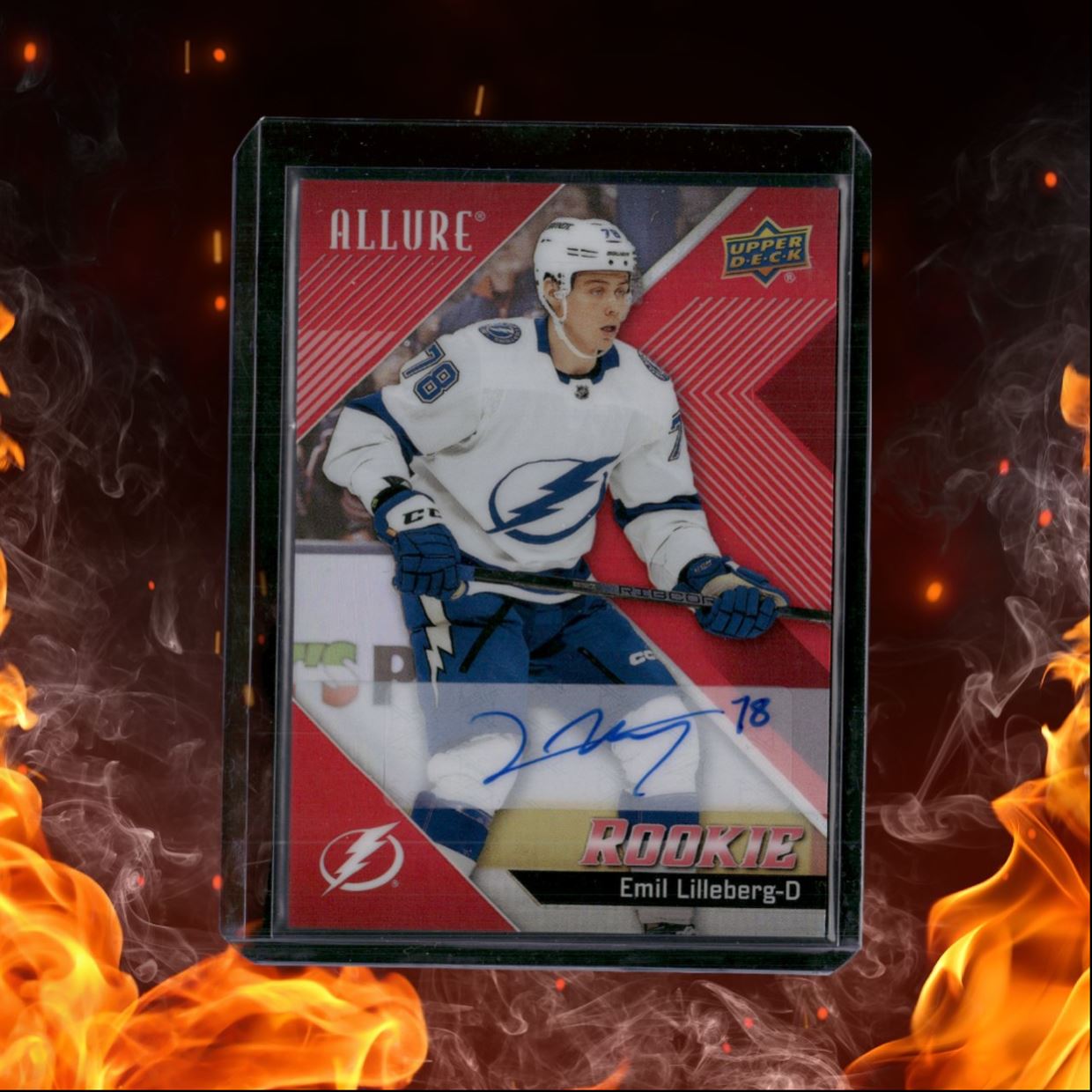 2024-25 Upper Deck Allure Emil Lilleberg Red Rainbow Rookie Auto #116