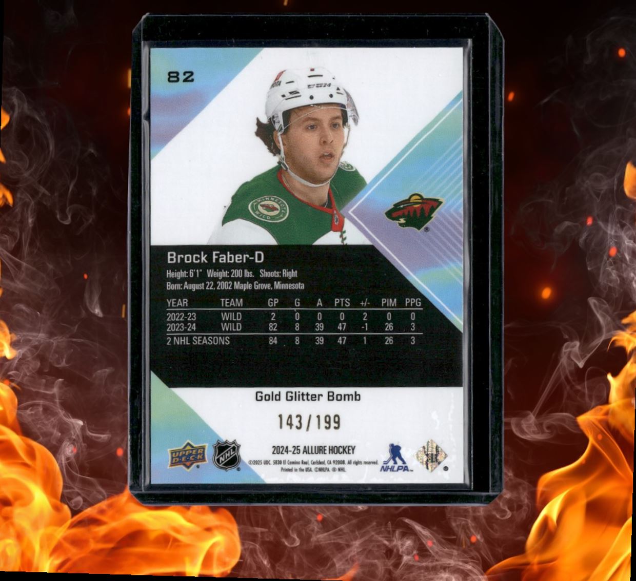 2024-25 Upper Deck Allure Brock Faber Gold Glitter Bomb 143/199 #82