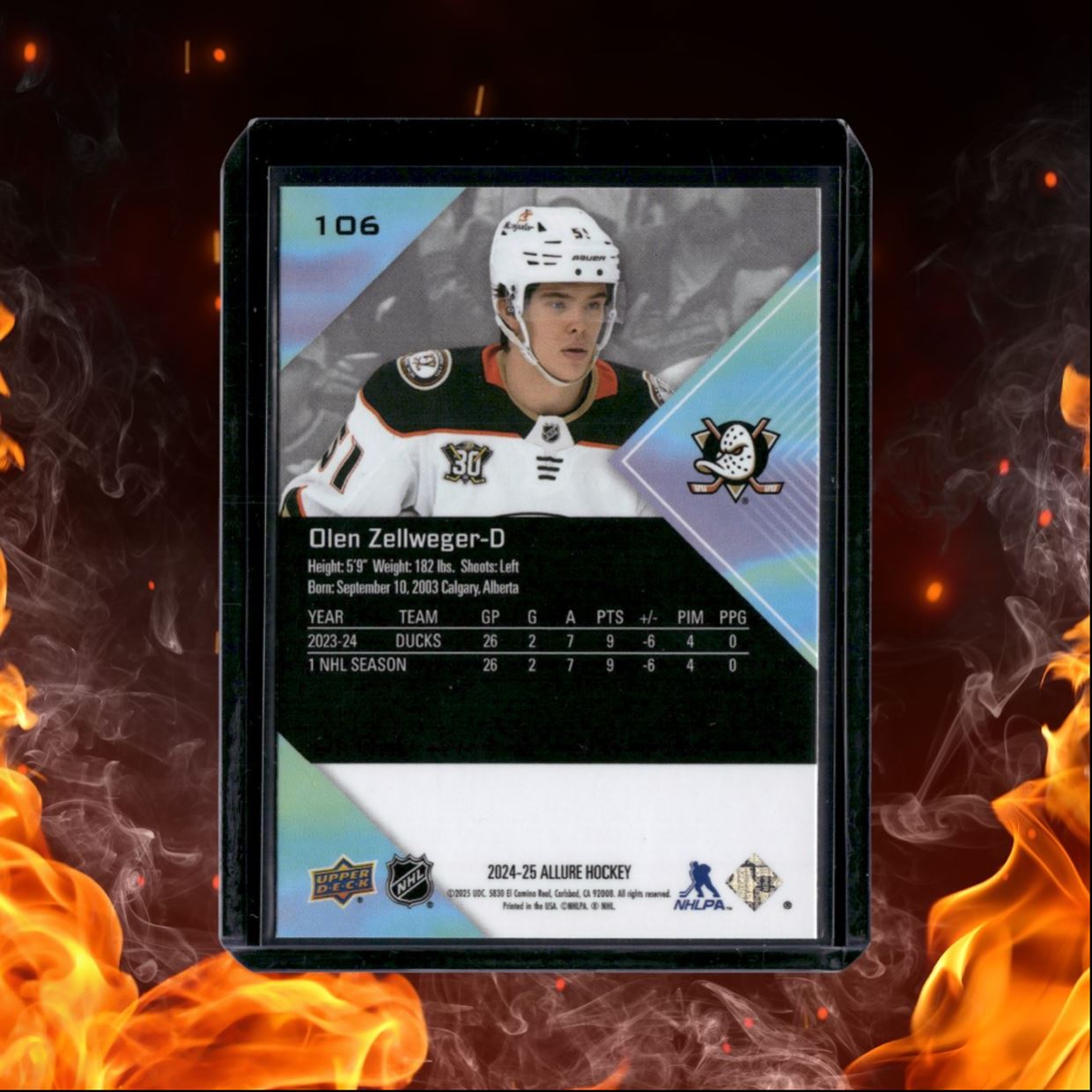 2024-25 Upper Deck Allure Olen Zellweger (B) Rookie #106