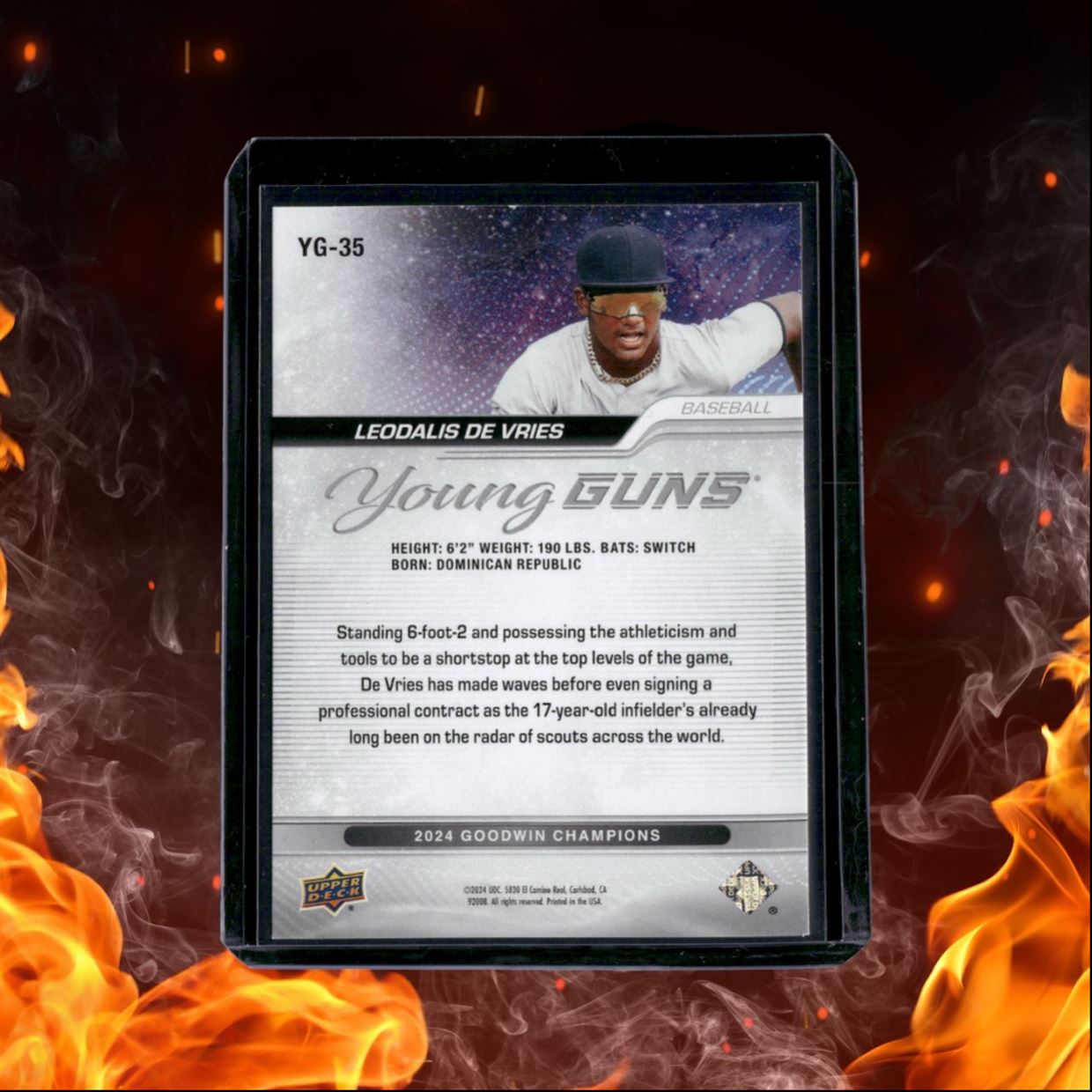 2024 Upper Deck Goodwin Champions Leodalis De Vries Young Guns (B) Rookie #YG-35