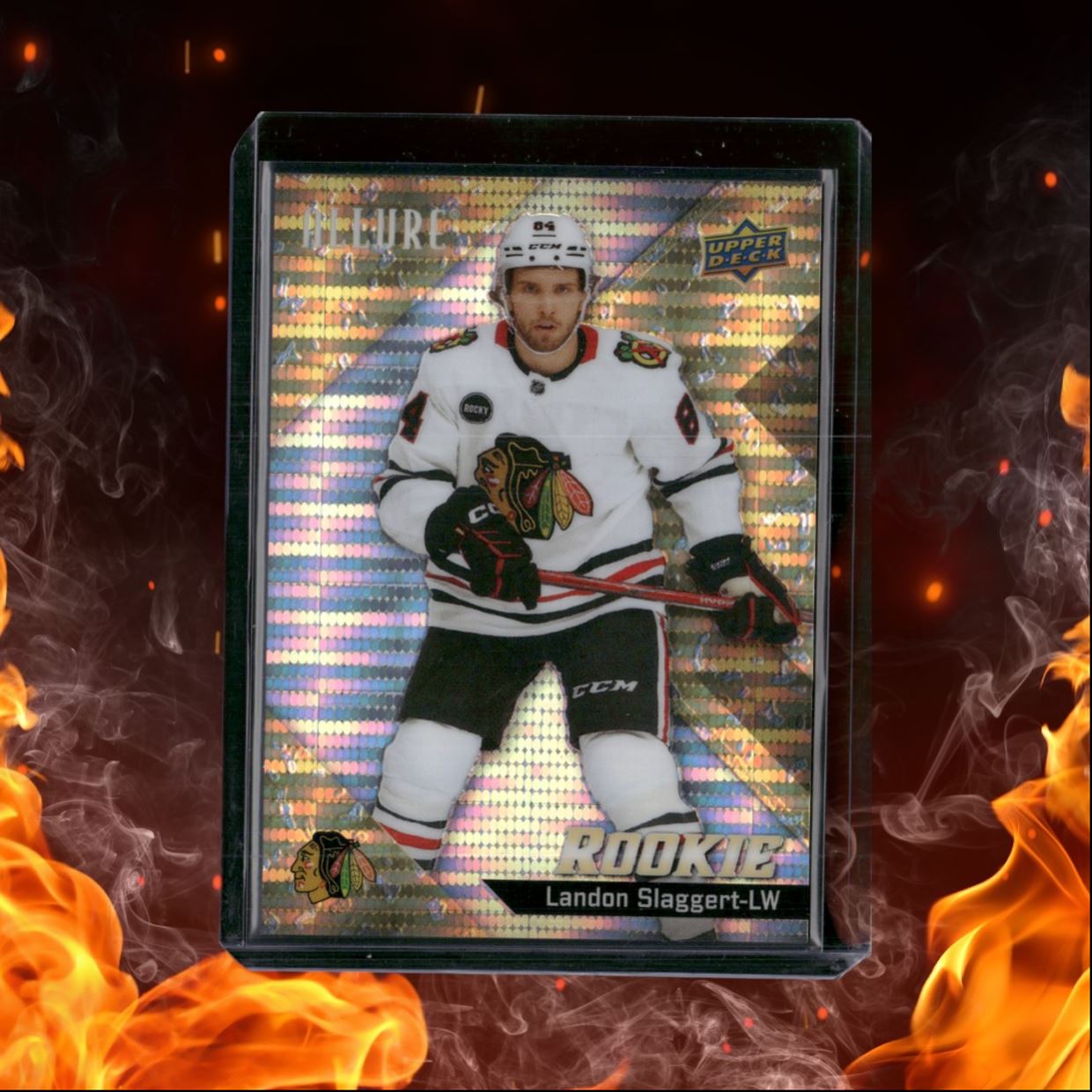 2024-25 Upper Deck Allure Landon Slaggert Gold Glitter Bomb Rookie 086/199 #132