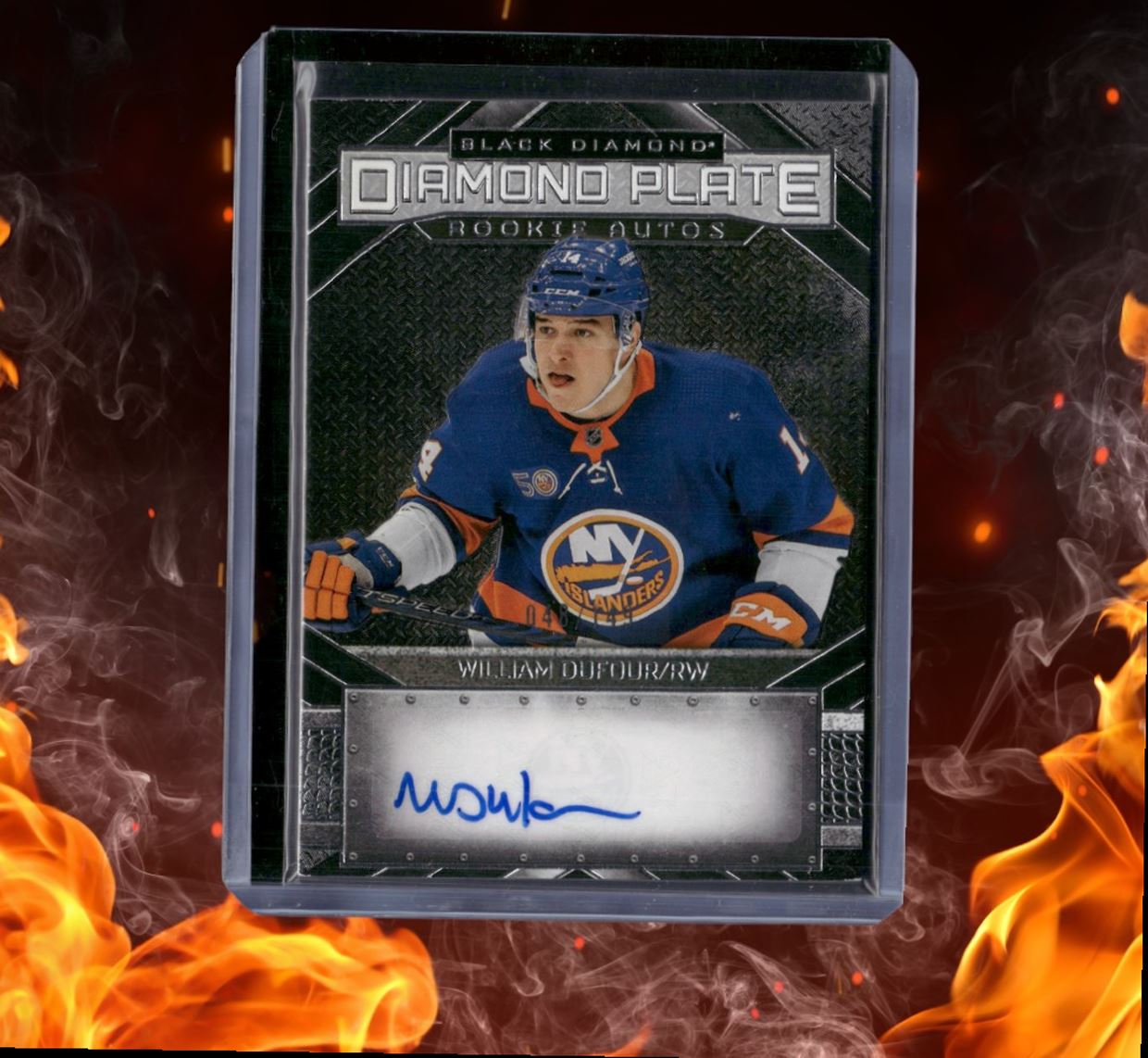 2023-24 Upper Deck Black William Dufour Diamond Plate SP Rookie Auto 048/149