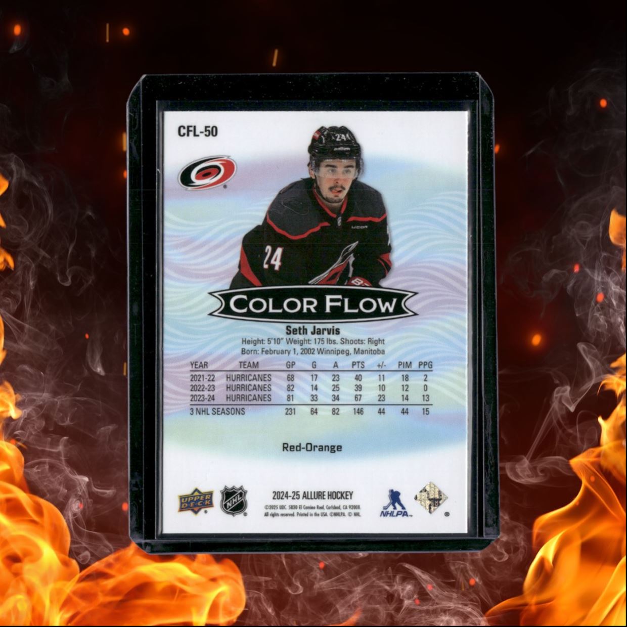 2024-25 Upper Deck Allure Seth Jarvis Color Flow Red Orange #CFL-50