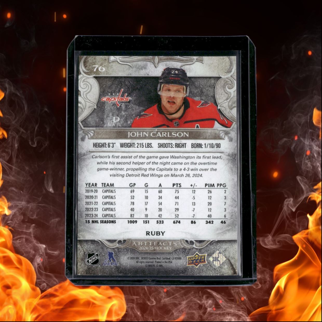 2024-25 Upper Deck Artifacts John Carlson Ruby 408/499 #76