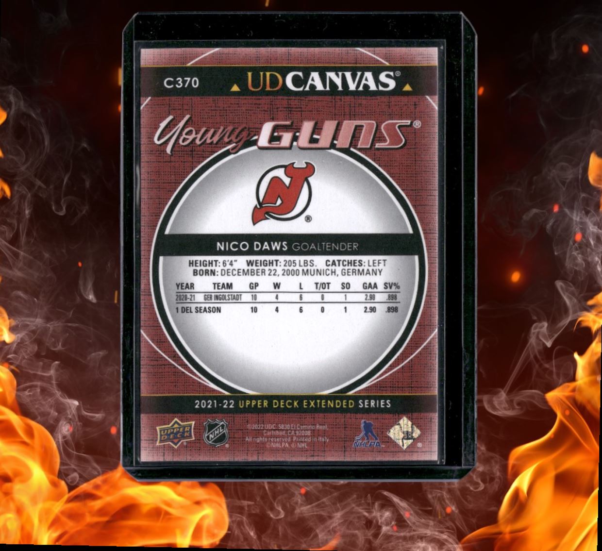 2022-23 Upper Deck Nico Daws Canvas Young Guns Rookie #C370