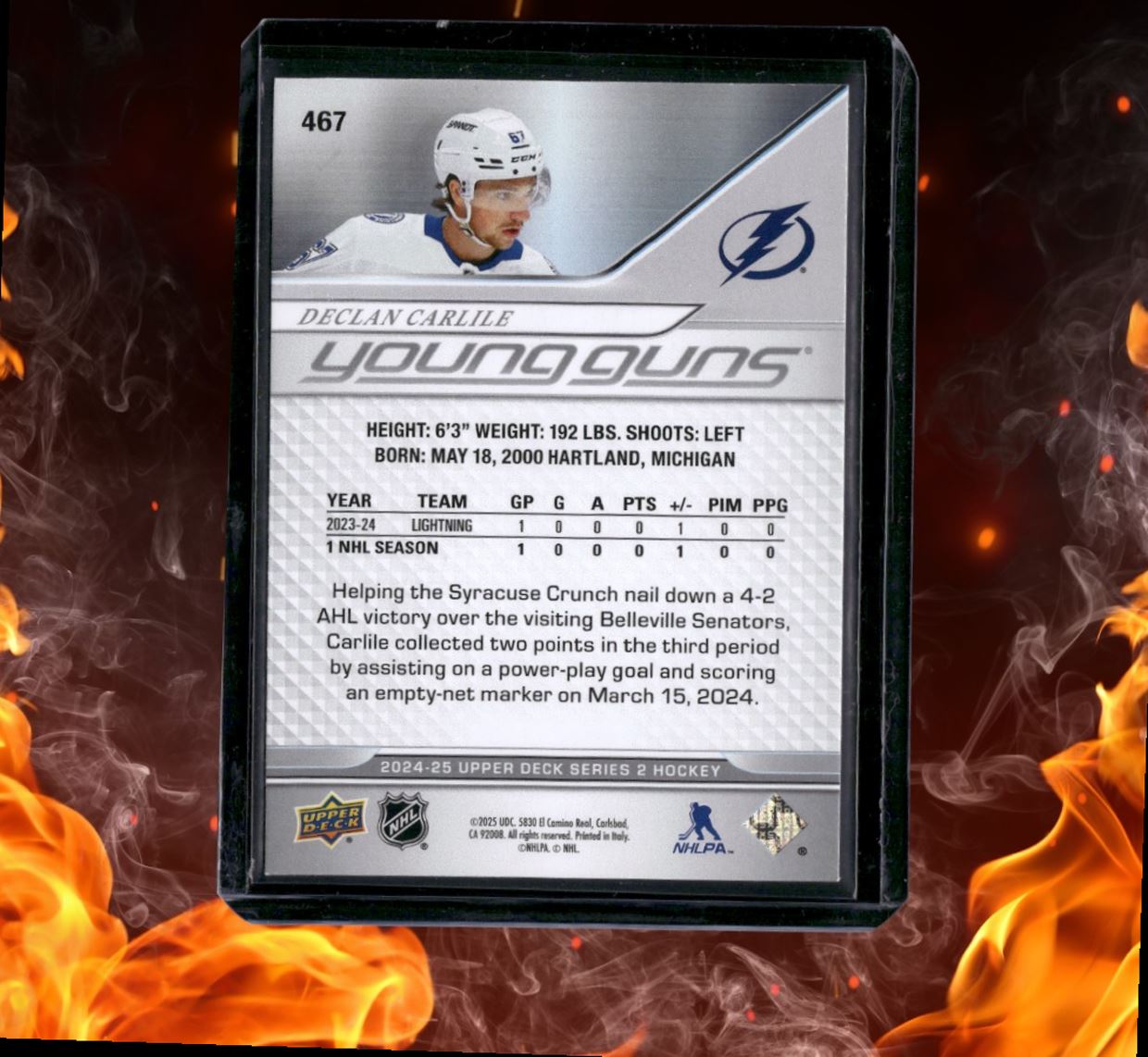 2024-25 Upper Deck Declan Carlile Young Guns (A) Rookie #467