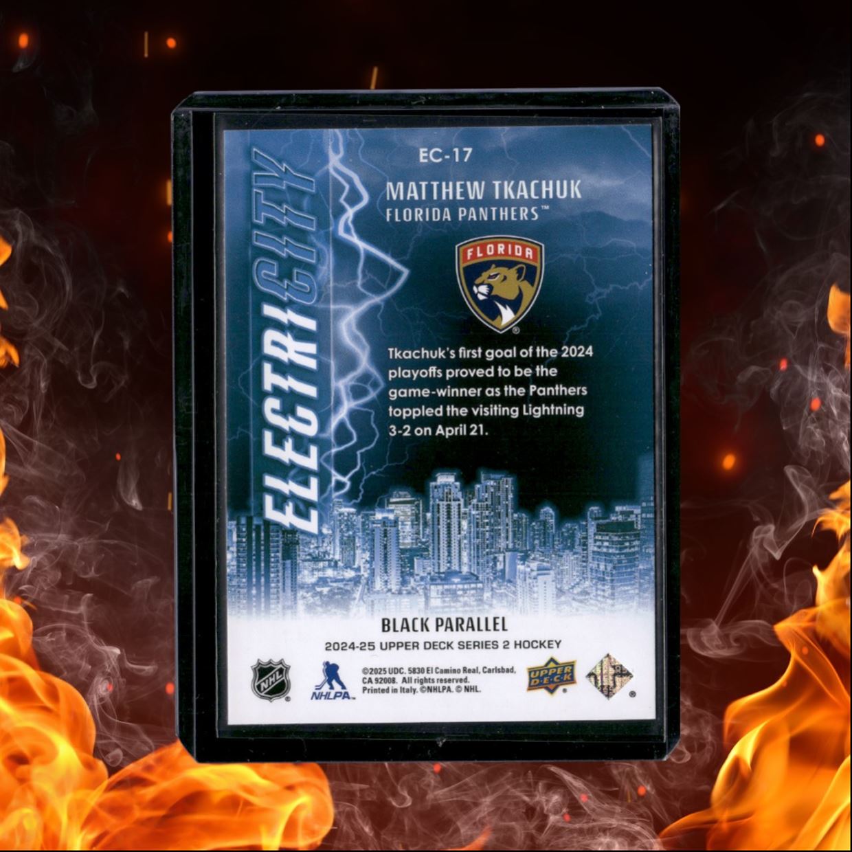 2024-25 Upper Deck Matthew Tkachuk ElectriCITY Black SSP #EC-17