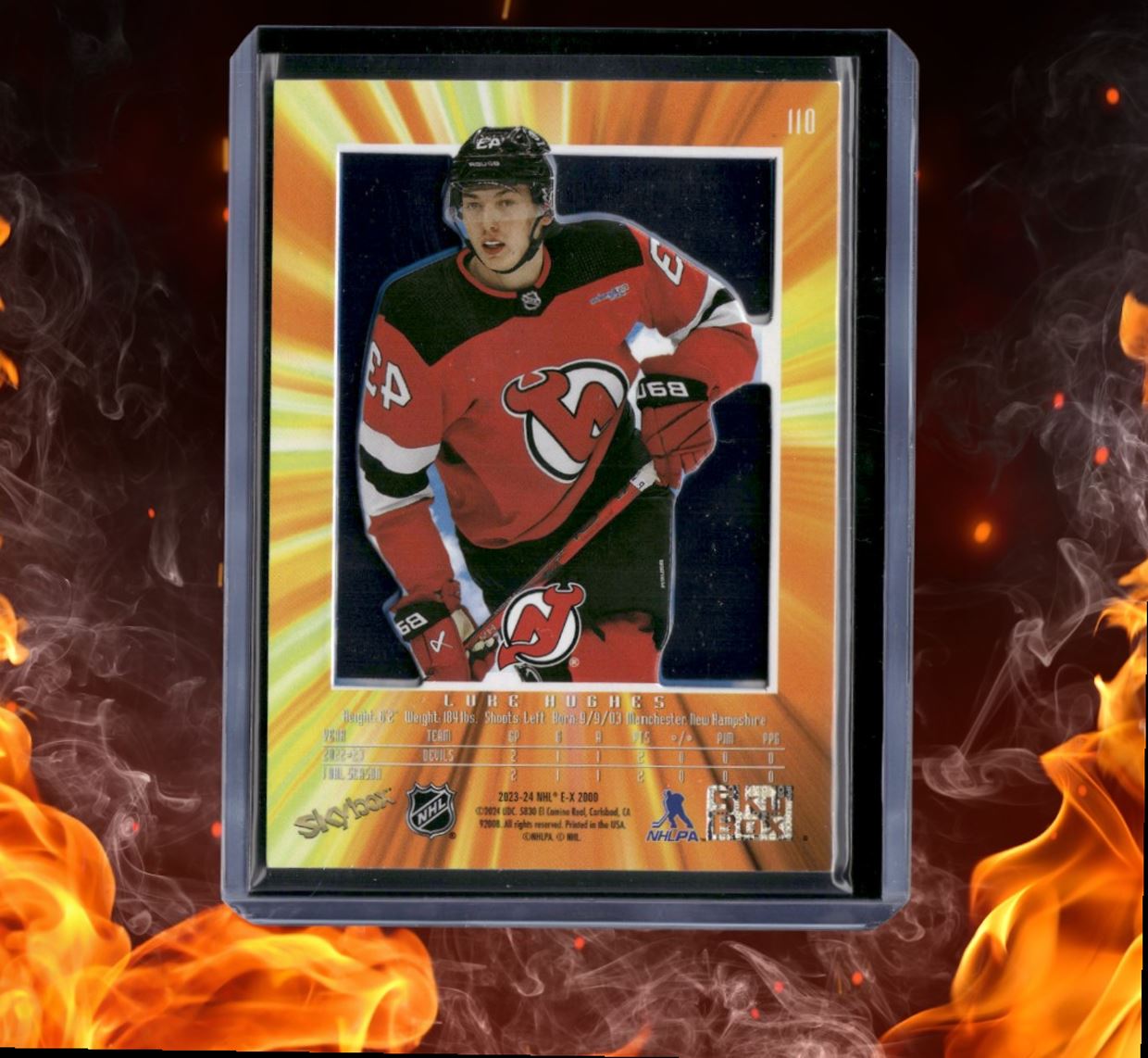 2023-24 Skybox EX 2000 Luke Hughes Credentials Rookie 315/499 #110