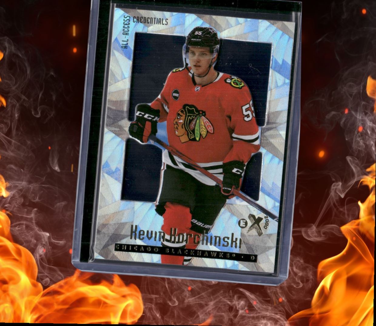2023-24 SkyBox EX 2000 Kevin Korchinski All-Access Credentials SSP Rookie #104