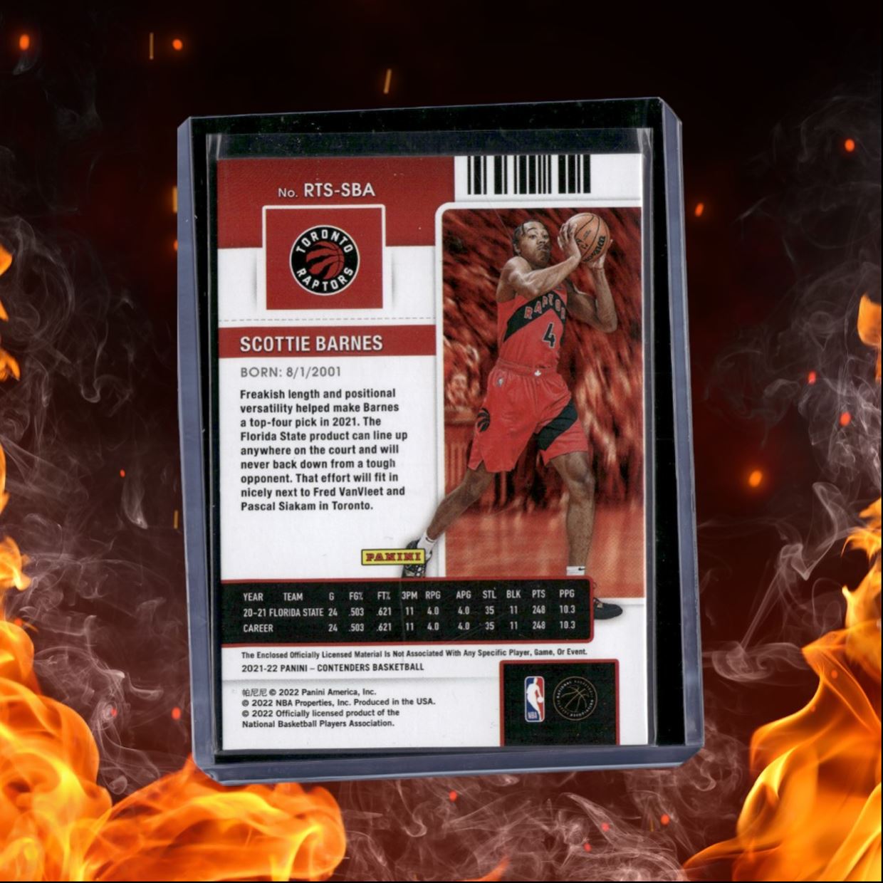2021-22 Panini Contenders Scottie Barnes Ticket Swatches Jersey Rookie #RTS-SBA